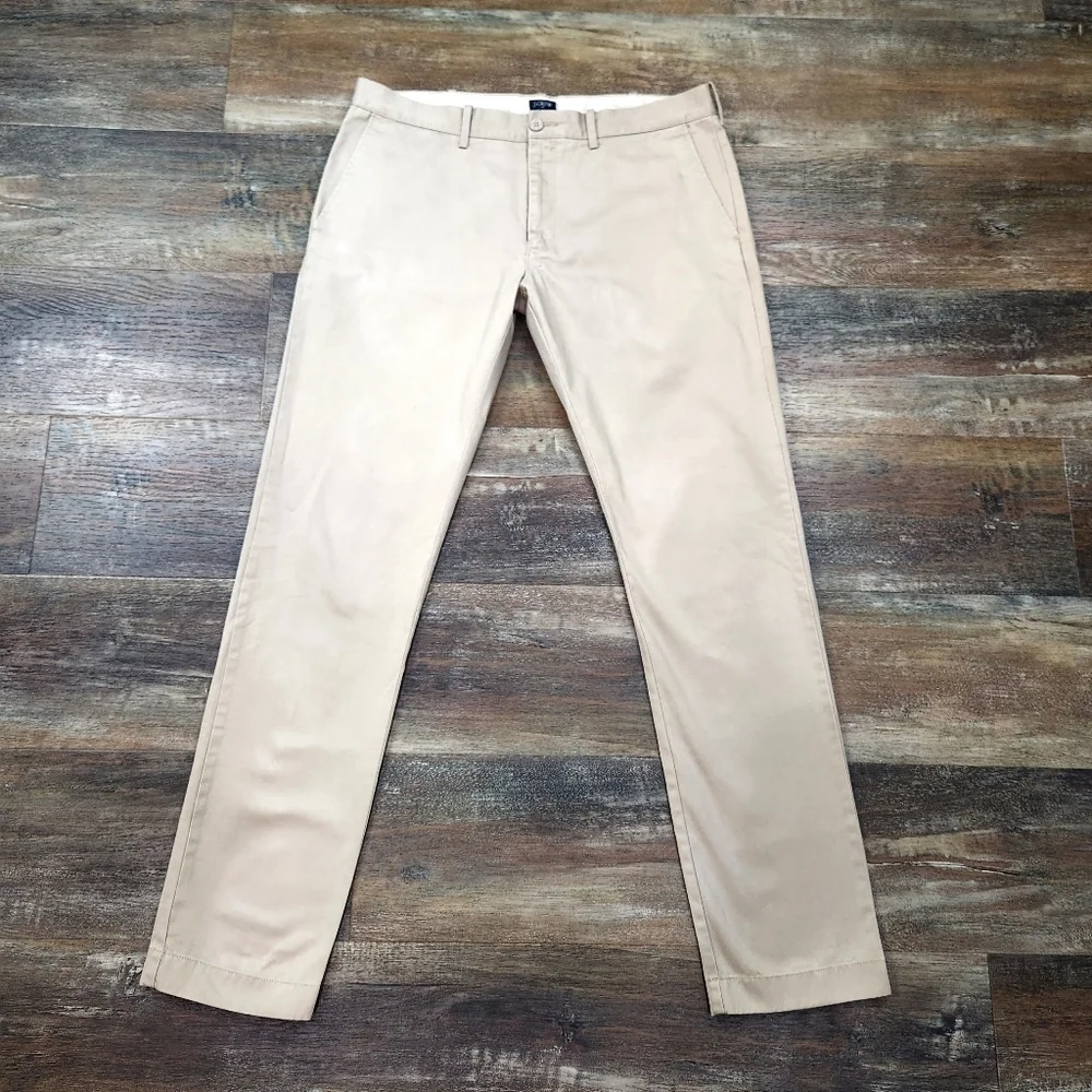 J.Crew The Driggs Khaki Flat Front Pants Size 36